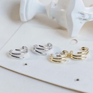 Orecchini con retro alla moda Colore oro argento Cerchio aperto Artiglio Clip senza piercing Moda minimalista Nessun orecchino con polsino in osso con foro per l'orecchio