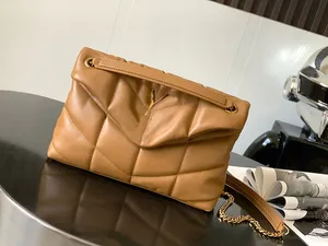 Leather handbag messenger bag rhombic designer luxury chain brown trend retro European and American commuter shoulder