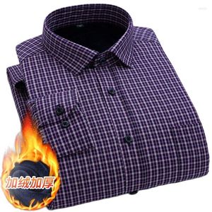 Men's Dress Shirts Camisa Masculina Shirt Men Plaid Flannel Mens Casual Autumn Winter Spring Thick Warm Fleece Cotton Long Sleeve 5XL