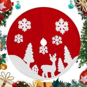 Decorações de Natal Salia de árvore de árvore 36 polegadas Floras de neve Saias de alces para algodão Jacquard Plush Mat Holiday Party Decor