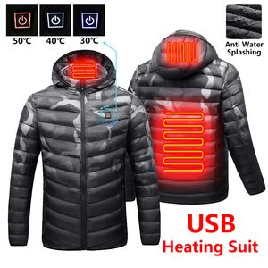 Mens Jackets Men Winter Warm USB Heating Fleece Jackets Parkas Men Smart Thermostat Detachable Hooded Heated Waterproof Jacket Men 221205