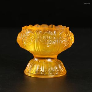 Ljushållare wshyufei ljusstake glaserad hantverk dekoration lyckosam smörlampa hållare 0,4 kg hemtillbehör