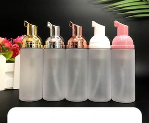 50ml Travel Foamer Bottles Frosted Plastic Foam Bottles with Gold/Silver Pump Hand Wash Soap Mousse Cream Dispenser Bubbling Bottle SN452