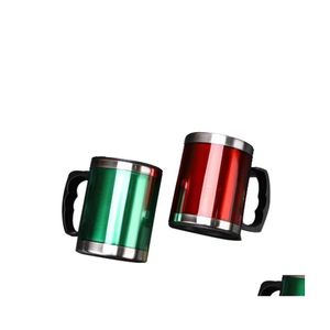 Mugs 350Ml Travel Mug Stainless Steel Coffee With Lid Handle Portable Beer Mugs Double Wall Tumbler Tea Milk 181 G2 Drop Delivery Ho Dhfby