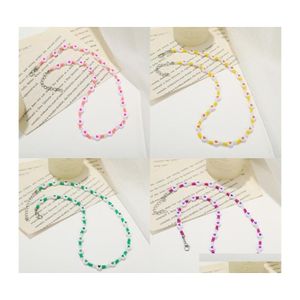 Perlenketten Perlenhalskette Geometrie Liebe Schlüsselbein Kette Retro für Frauen Herz Perlen Halsband Schmuck 4 3SY H1 Drop Lieferung Neckl Dhgir