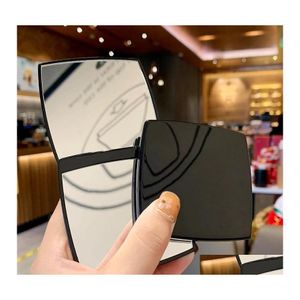 Mirrors Mini Square Round Makeup Mirror Portable Hand Mirrors Small Doublesided Miroir Folding Compact Inventory Wholesale Drop Deli Dhjlt