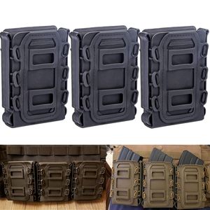 Outdoor Bags 3Pcs Tactical Fast Mag TPR Flexible Molle Magazine Pouch Carrier for Ar15 M4 556762 Mag Pouch Rifle Pistol Magazine Holder 221207