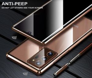 Anti Peeping Privacy Metal Magnetic Glass Cases voor Samsung Galaxy S21 S20 S10 S9 S9 Plus Opmerking Ultra A50 A51 A70 A71 Full8849025