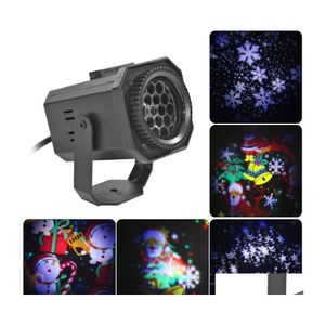 Led Effects Christmas Led Projector Light 4 Pattern Card Change Lamp Colorf Rotating Laser For Ktv Dj Disco Holiday Drop Delivery Li Otoli