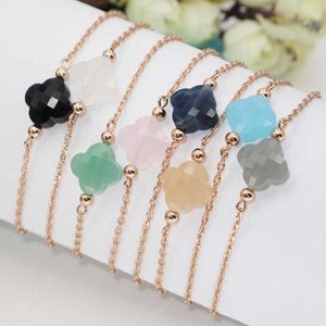 Foris Fashion Jewelry Rose Gold Stone Bracelet for Women 13 Colors on Sale