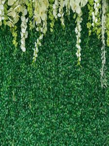 Groene graswand bloemen decoratie vinyl pography achtergronden bruids douche po stand achtergronden voor bruiloftsstudio props8117778