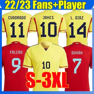 XXXL 22/23 Colombia Falcao James Soccer Maglie 2022 2023 Versione giocatore dei fan Cuadrado Guarin National Team Valderrama Football Shirt Uniform