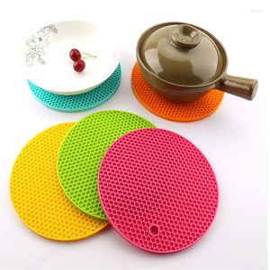 Table Runner 18/14cm Round Heat Resistant Silicone Mat Drink Cup Coasters Non-slip Pot Holder Placemat Kitchen Accessories Onderzetters