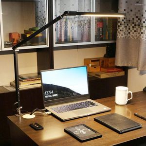Table Lamps Swing Arm LED Desk Lamp With Clamp Dimmable Light For Study Reading Work Office TN88