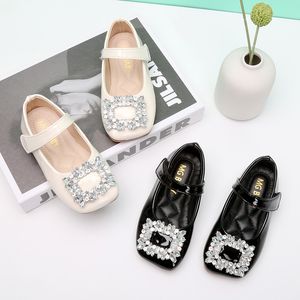 Barn flickor skor prinsessan enstaka skor för tjej barn barn casual mode diamant pu sandaler storlek 21-35