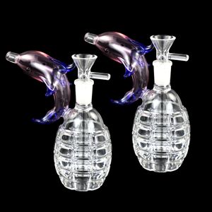 Hookahs Hand Grenade Shape Glass Glash Glayah Dab Rig Water Pipe Acessórios Bongo Bong