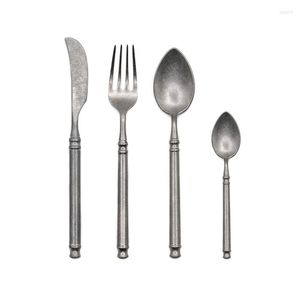 Diny Sets Western Matte Silver Unbreakable Stainless Steel Dinner Faqueiro Inox Completo Kitchen Cutlery of50dc