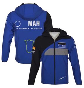 2022 Ny Moto Factory Racing Team Hoodie Motorcykeltur Blue Keep Warm Jackets Zip Fleece Sportswear Men's Windproect Zipper 243s