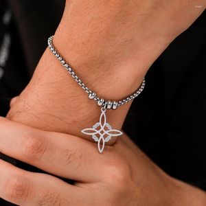 Charm armband skyrim h￤xa knut armband m￤n kvinnor rostfritt st￥l p￤rlor l￥dkedja wicca trolldom amulet ￶vernaturliga smycken