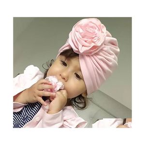 Beanie/Kafatası Kapakları Moda Bebek Kapağı İlkbahar ve Yaz Tek Katmanlı Pamuk Pamuk Nefes Alabilir Headwrap Örme Kumaş Şapka Toddler Bebek Yumuşak DHGTG