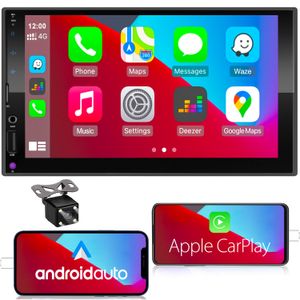 2 DIN Bilradioljudverktyg Mp5-spelare CarPlay android Auto huvudenhet Stereo Pekskärm Bluetooth MirrorLink USB Audio Multimedia