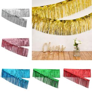 Party Decoration 1 Pcs Tassel Rain Silk Curtain Birthday Wedding Supplies 30CM 200CM Shopping Mall Window Background Decor