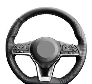 Customized Car Steering Wheel Cover Non-slip Leather Braid Car Accessories For Nissan Kicks X-TRAIL March Rogue Qashqai Serena