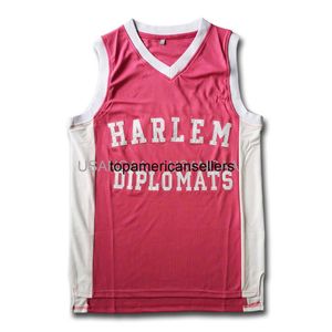 Full Hafdery Killa Harlemats Pink Basketball Jersey Retro College Jersey XS-6xl