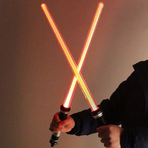 Светодиодные палки 2pcs laser sabre boy gril toys darth vaders sword sword cosplay toy double sabre с звуковыми подарками 221207