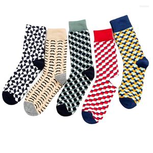 Men's Socks 10 Pairs/Lot Autumn And Winter Colorful Trendy Happy Mid-high Tube Casual Cotton Wholesale Factory Price