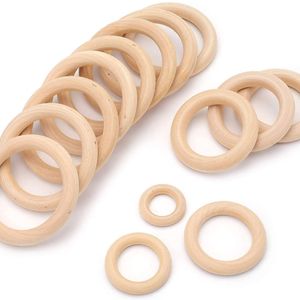 Unfinished Natural Wooden Rings Hoop Wooden Baby Teething Circle Toy For DIY Handmade Crafts Jewelry Making Wedding Gift