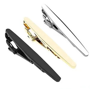 Fashion Tie Clips For Men Metal Silver Gold Tone Simple Bar Practical Necktie Clasp ties Clamp Pin hip hop jewelry