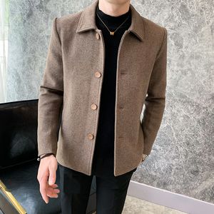 Herren Wollmischungen Baumwollmantel Herbst und Winter Kurze Wolljacke Mode Windjacke Jugend Persönlichkeit Kleidung 221206