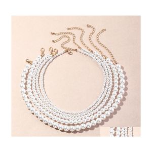 Naszyjniki z koralikami styl vintage prosty pereł łańcucha chokera z koralikami naszyjnik dla kobiet ślub miłosny wisiorek moda