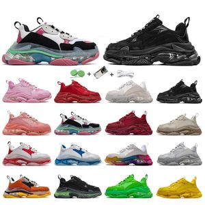 Triple S Running Shoe Men Women Dad Casual Shoes Clear Bubble Bottom Black Red Pink Green Yellow Grey Multi Color Old Grandpa Mens Trainer Sports Sneakers Chaussures