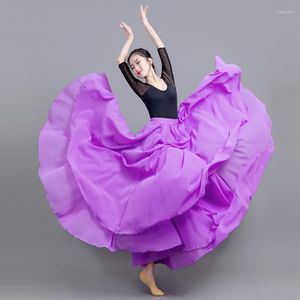 Stage Wear 720 Degree Swing Classical Xinjiang Dance Performance Dress Modern Flamenco Chiffon Skirt For Women Practice
