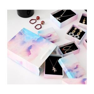 Jewelry Boxes Colorf Cloud Gradient Color Jewelry Box Creative Lid And Tray Ring Cases Earring Display Necklace Package 2818 T2 Drop Dh3Iz