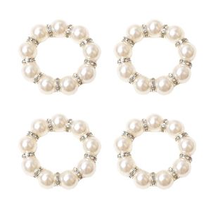 White Imitation Pearls Napkin Rings Wedding Napkins Buckle For Wedding Reception Party Table Decorations Supplies