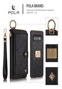 Pola voor Samsung Galaxy S7 Edge S8 S9 S10 S20 Plus Opmerking 8 9 10 20 Ultra Case Luxe Zipper Business Leather Magnetic Wallet Case S8816425