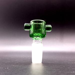 Grüne Glasschüsselrutsche mit integriertem Sieb 14 mm 18 mm männliches Rauchzubehör für Hand Pieps Dab Rigs