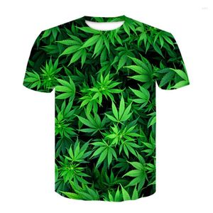 Männer T-shirts 2022 Grüne Blätter Männer Hemd 3D Drucken Tees Neuheit Natürliche Pflanze Sommer Tops Harajuku Straße Frauen Kurzarm