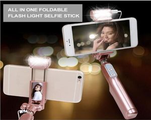 LED Bluetooth Selfie Sticks 360 Derece Dolgu Işığı ve Arka Ayna İPHABE ANDROID Telefonları için Uzatılabilir ve Katlanabilir Monopod 14682678