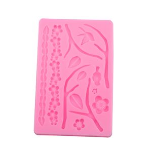 Plum Branch Silicone Mold Nature Designs Fondant and Gum Paste Cake Decorating Polymer Clay Resin Baking Supplies MJ1250