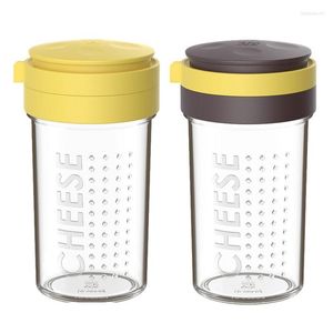 Storage Bottles Glass Cheese Shaker Clear Spice Dispenser Good Airtightness Spices Salt Sugar Pepper Container With Lid Restaurant Style