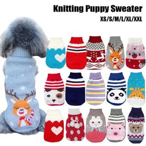 Warm Dog Apparel Clothes for Small Medium Dogs Knitted Cat Sweater Pet Clothing for Chihuahua Bulldogs Puppy Costume Coat Winter C1208