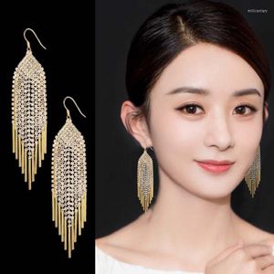 Dangle Earrings Super-flash Crystal Full Of -shaped Feud Female Korean Temperament Sexy Exaggerated Stud Earring