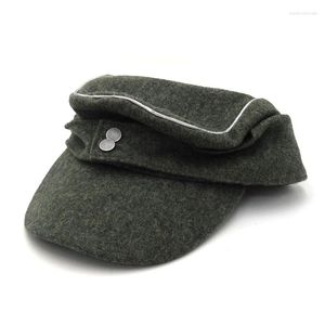 Berets WWII German Elite EM WH Officer Wool Panzer M43 Field Cap Hat Army Green Size EU 57 58 59 60 61 62