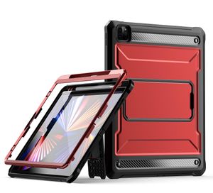 İPad Pro 12.9 için Tablet Kılıfları Çift katmanlı TPU PC Kickstand Şok-Absorpsiyon Koruyucu Kapak