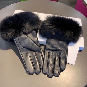 Designer handskar läder ch handskar damer fårskinn kanin päls vintermitten för kvinnor officiell replika mot kvalitet europeisk storlek t0p gåva aaaa