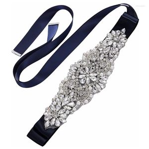 Pasy jlzxsy ręcznie robiony Pearl Rhinestone Wedding Belt Bridesmaid Bridal Tash for Sukies Designer Crystal